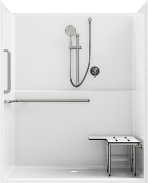 5' Roll-In Shower with Shelf
