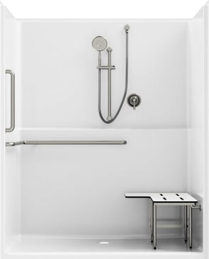 5' Roll-In Shower with Shelf