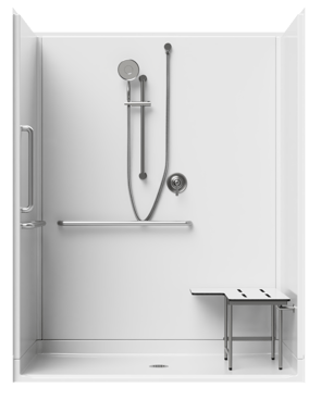 4-Piece Roll-in Shower