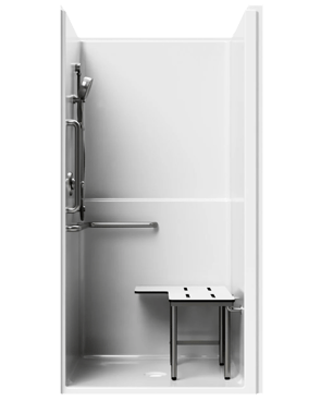 3' Transfer Shower with Return Flange and Shelf