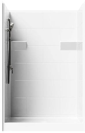 4’ Curbed Shower With Simulated Tile