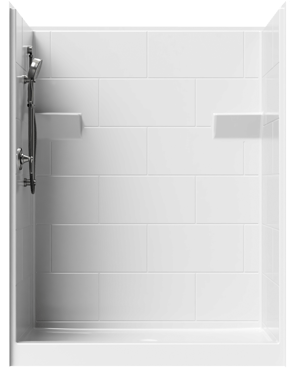 5' Curbed Shower with Simulated Tile
