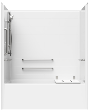 5’ Tub-Shower With Simulated Tile