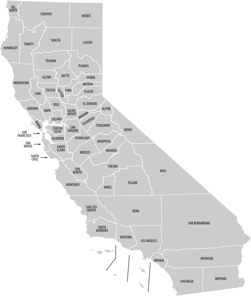 map of california counties