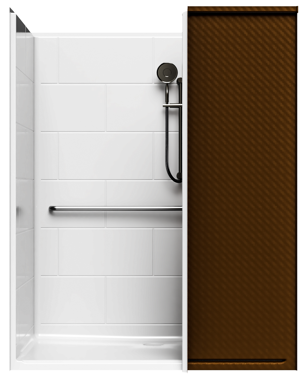 5' Alternate Roll-In Shower with Simulated Tile