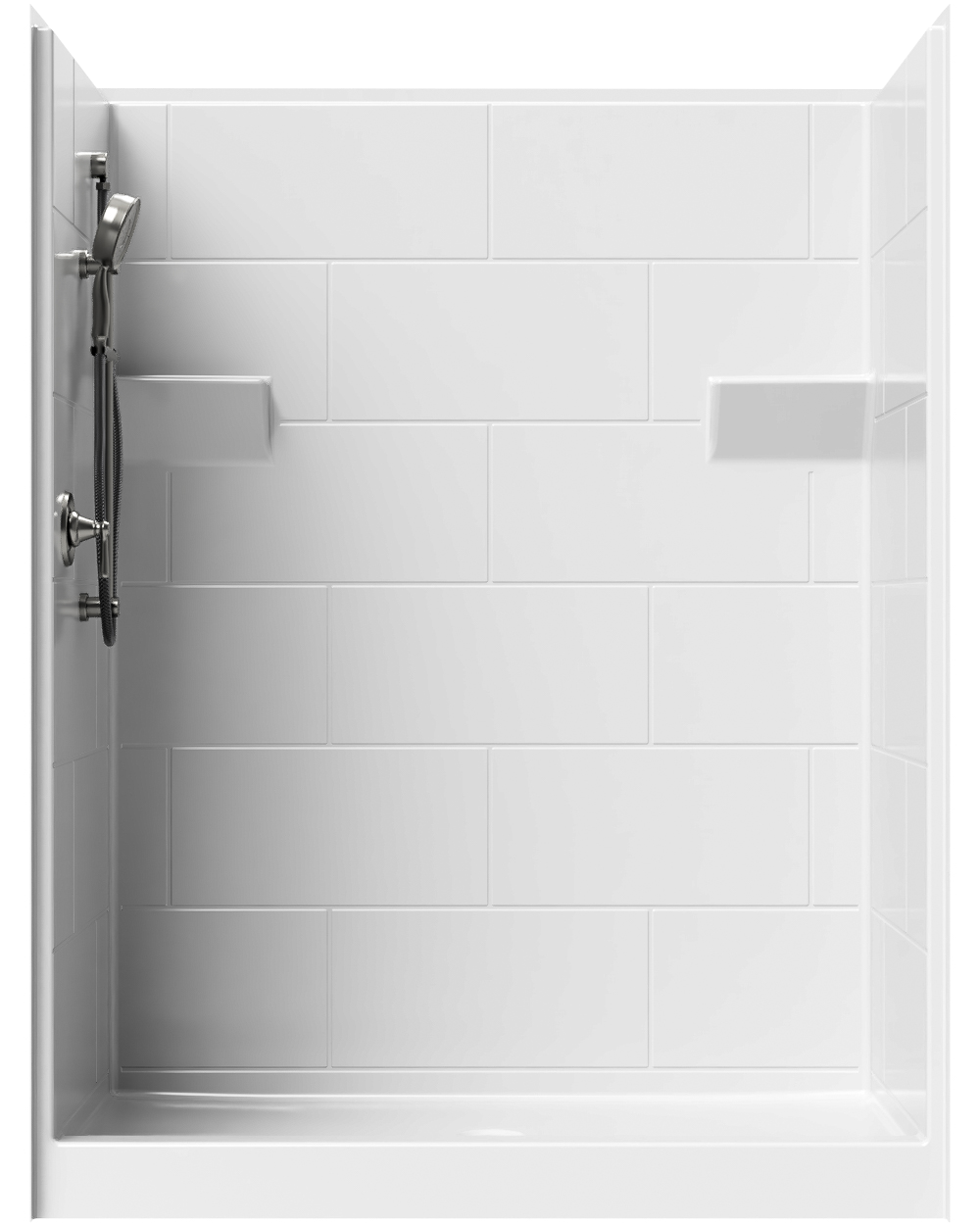5' Curbed Shower with Simulated Tile