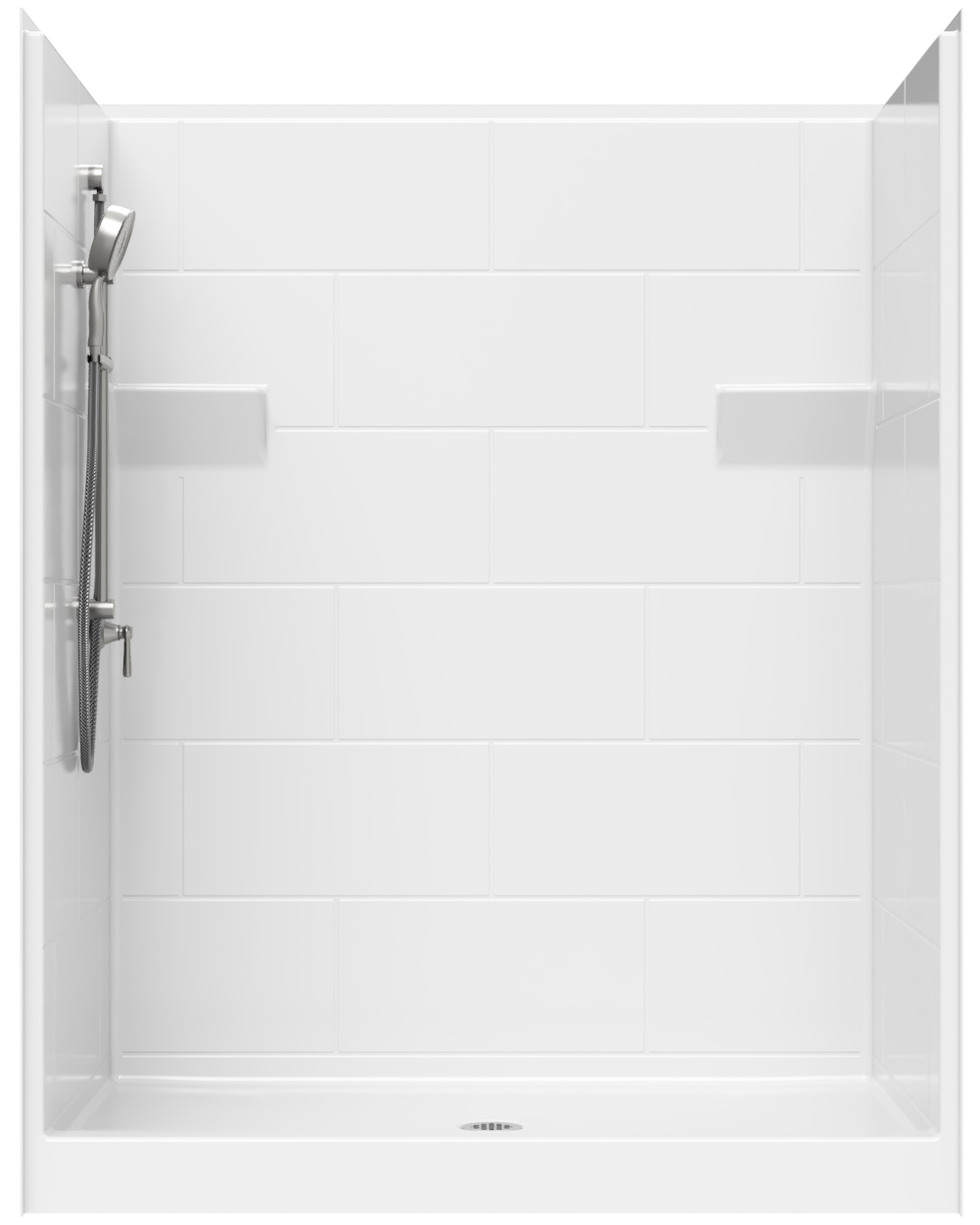 5’ Curbed Shower With Simulated Tile