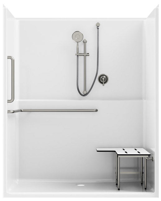 5 Roll-In Shower with Shelf