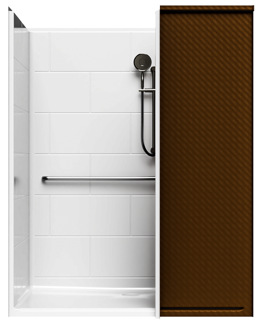 5' Alternate Roll-In Shower with Simulated Tile