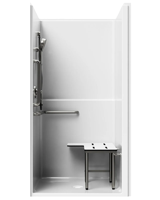 3 Transfer Shower with Return Flange and Shelf