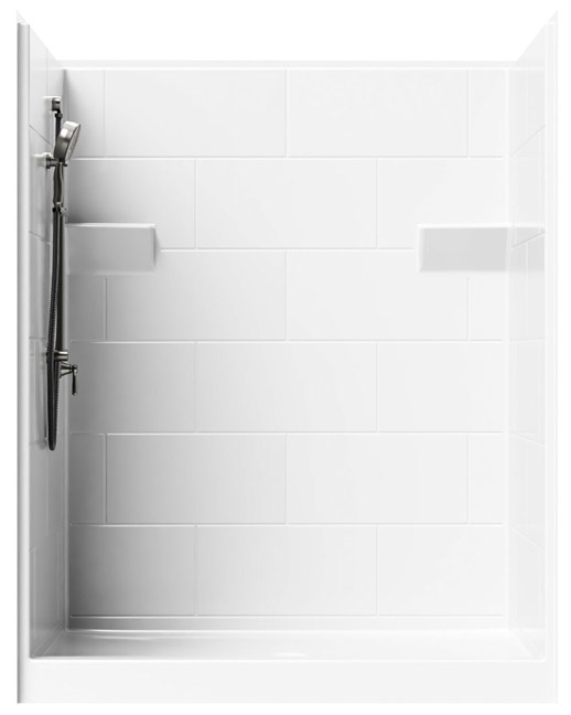 5’ Curbed Shower With Simulated Tile